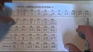 How to Play Lotto With an Abbreviated System 12  Lotto Wheeling  Step by Step Instructions [upl. by Coffin844]