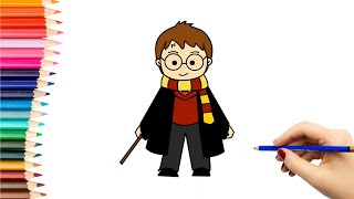 Kaip nupiešti HARĮ POTERĮ  How to draw Harry Potter [upl. by Larrisa178]