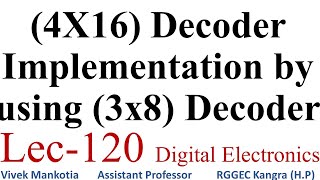 4X16 DECODER IMPLEMENTATION BY USING 3x8 DECODER L8 [upl. by Peppy]