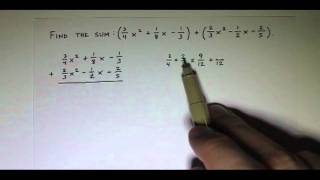 Adding Polynomials with Rational Coefficients [upl. by Daegal143]