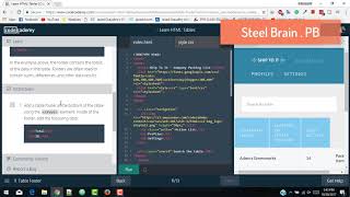 LEARN HTML  CODECADEMY  Html tables  lesson no 9 to 13 by Steel Brain  PB and c [upl. by Yhprum]