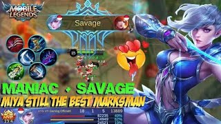 maniac amp Miya 27 kils Miya best build gold lane  build top 1 global Miya [upl. by Lyall]