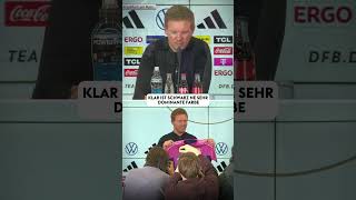 Das sagt Nagelsmann zu den pinken Trikots der Nationalmannschaft 👀🟣 [upl. by Eilsil]