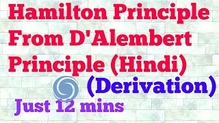 hamilton principle from dalembert principle hindi [upl. by Joo]