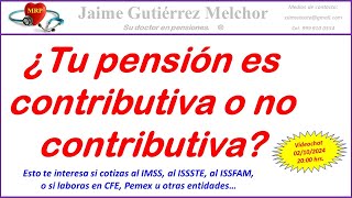 ¿Tu pensión es contributiva o no contributiva [upl. by Haiacim421]