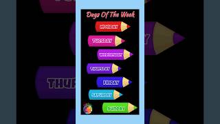 Days of the week in english  week song  weekdays song [upl. by Bennion135]