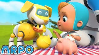 Playing Ruff  ARPO The Robot  Educational Kids Videos  Moonbug Kids [upl. by Akemyt468]