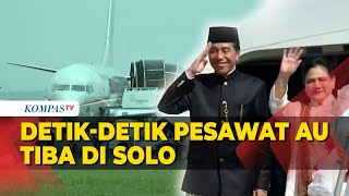 Detikdetik Momen Pesawat TNI AU yang Antar Jokowi Tiba di Bandara Adi Soemarmo [upl. by Elkcim]