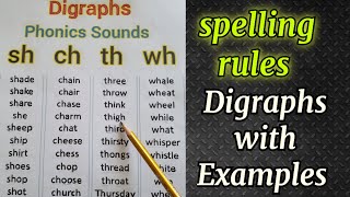 consonant digraphs digraphs and blends  sh ch th wh words [upl. by Acireit]