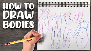 HOW TO DRAW FEMALE BODIES  Easy Tutorial [upl. by Adabelle]