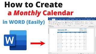 TUTORIAL Easy Way to CREATE a Monthly CALENDAR In Microsoft Word without a template [upl. by Stargell]