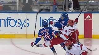 Vincent Trocheck Hit Against Jesperi Kotkaniemi [upl. by Ffirahs]