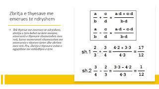 Thyesat Mbledhja zbritja shumezimi dhe pjestimi i thyesave [upl. by Aihsakal]