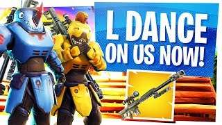 L DANCE ON US NOW  Abusing the broken Heavy Sniper till they nerf it  Fortnite [upl. by Oflunra601]