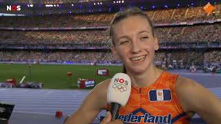 Femke Bol 🇳🇱 Interview on Dutch television after the semifinals at the Olympic Games 🇨🇵🔥 [upl. by Dibri]