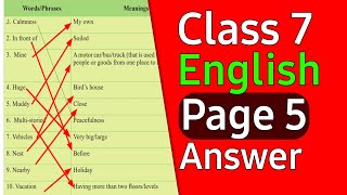 English  Class 7 page 5 solution  সপ্তম শ্রেণীর ইংরেজি পেজ ৫ এর উত্তর [upl. by Hsiekal407]