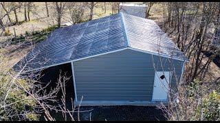 20x30 Metal Garage with 12x30 Lean To Carport from Start to Finish [upl. by Nil48]