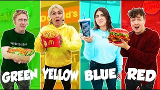 EATING ONLY 1 COLOR FAST FOOD CHALLENGE [upl. by Benedikta]