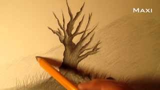 Cómo dibujar un árbol a lápiz paso a paso cómo dibujar un árbol realista fácil a lápiz [upl. by Siddon676]