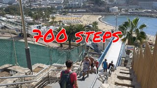 Gran Canaria 2017  The 700 steps down to the beach of Puerto Rico  20170305  4k [upl. by Icul]