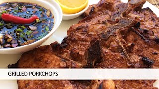 MARINATED GRILLED PORK CHOPS  SIMPLE WAY TO MAKE TENDER amp JUICY PORK CHOPS [upl. by Ahsatak680]