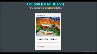 How To Create Coupon Code Using HTML amp CSS  HTML amp CSS Projects [upl. by Jeralee]