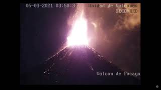 March 6 2021  Huge Lava Fountains  ColorRealTime  Volcan De Pacaya Guatemala [upl. by Hedwiga]