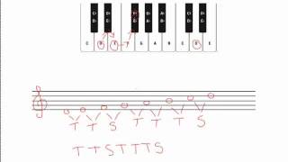 Major Scale Tone Semitone Pattern [upl. by Jerrold]