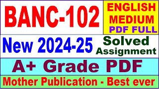 BANC 102 solved assignment 202425 in English  banc 102 solved assignment 2025  banc102 202425 [upl. by Brodeur861]