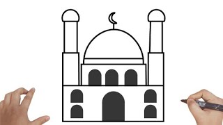 HOW TO DRAW A MOSQUE [upl. by Woermer856]