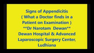 Signs of Appendicitis What Docotor Examines  Dr Narotam Dewan [upl. by Schonfield]