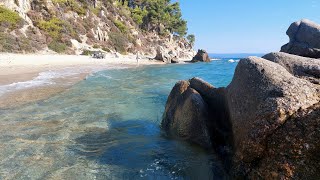 Letujemo u Grčkoj na Sitoniji obišli smo plažu Fava Sunce more pesak i galebovi 4 deo [upl. by Maidie]