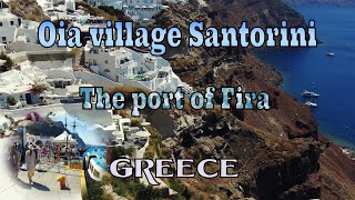 4K Boat Trip from the port of Fira to Oia  Oia village Santorini Walking Tour Greece [upl. by January872]