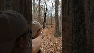 Shooting 40 yards with Mongolian Horn Bow and thumb draw archery horsebow hornbow compositebow [upl. by Nottarts]