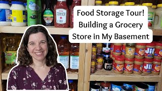 Food Storage Tour  Building a Grocery Store in My Basement  Stockpiling on a Budget [upl. by Christen453]