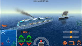 RMS Titanic VS Cruise Ship  Ship Handling Simulator  Ship Mooring 3D [upl. by Boccaj]