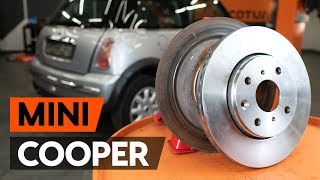 Hoe een remschijven achteraan vervangen op een MINI COOPER 1 R50 R53 HANDLEIDING AUTODOC [upl. by Anoynek]