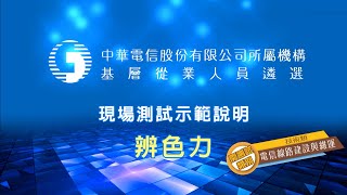 中華電信基層從業人員遴選│現場測試│辨色力 示範影片 [upl. by Ayatahs552]