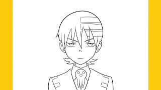 How to draw Death the Kid with guidelines step by step Soul Eater [upl. by Hgielrahc739]