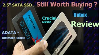 25 inch SATA SSD  Crucial MX500 250GB  ADATA Ultimate SU800 256GB  Unboxing Review gizmohub22 [upl. by Samanthia]