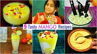 9 Tasty MANGO Dessert amp Drinks Recipes  Summer Special  CookWithNisha [upl. by Ecirpac]