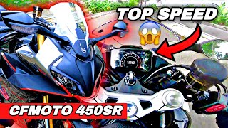 FULL NEMBAK ‼️ TEST TOP SPEED CFMOTO 450SR CROSSPLANE ALA YAMAHA R1 😱 [upl. by Aihsemaj]