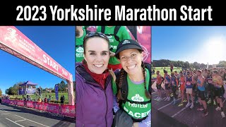 Yorkshire Marathon 2023 10th Anniversary  The Start Line York is Sunny Today  Good Luck Runners [upl. by Erual67]