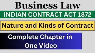 Indian Contract Act 1872  Nature and Kinds of Contract Complete  Essential of a Valid Contract [upl. by Nishom]