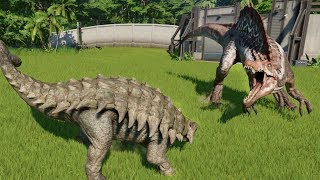 ANKYLOSAURUS MAX Vs ALL CARNIVORE DINOSAURS  Jurassic World Evolution [upl. by Adnalra]