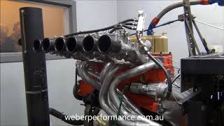 Holden 202 Race Engine Dyno Triple Webers [upl. by Xuaeb]