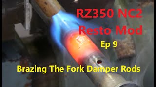 RZ350 NC2 Resto Mod Ep 9  Brazing the Fork Damper Rods [upl. by Nilac]