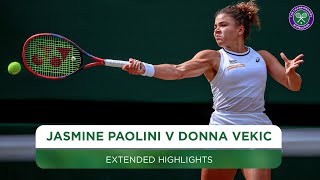 ThreeSet Epic SemiFinal  Jasmine Paolini v Donna Vekic Extended Highlights  Wimbledon 2024 [upl. by Ihp]