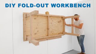 DIY FOLDING WALL MOUNTED WORKBENCH [upl. by Ennovyhc]