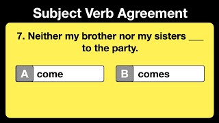 20 Question Quiz on Subject Verb Agreement Eitheror neithernor bothand not onlybut also [upl. by Featherstone]